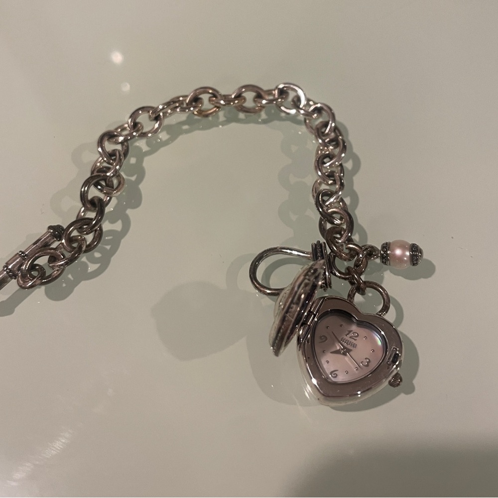 Womens Sterling Ecilissi Toggle Heart Shaped Watch